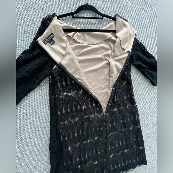 Jessica Howard Black Cocktail Sheath Dress 3/4 Sleeve - Picture 4 of 16